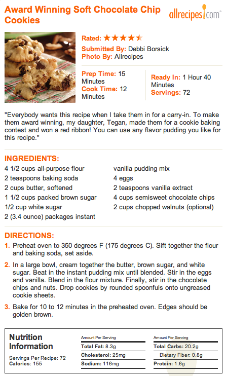 Award Winning Soft Chocolate Chip Cookies