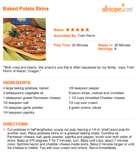 Baked Potato Skins
