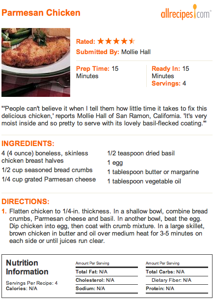 Parmesan Chicken