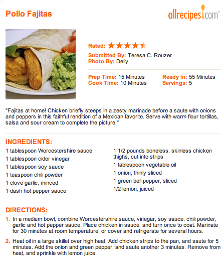 Pollo Fajitas