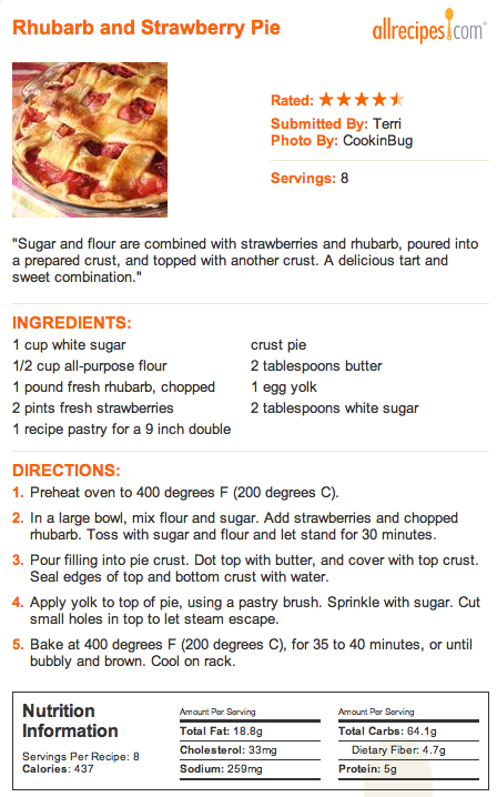 Rhubarb and Strawberry Pie