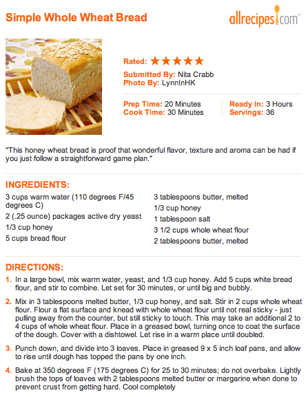 Simple Whole Wheat Bread
