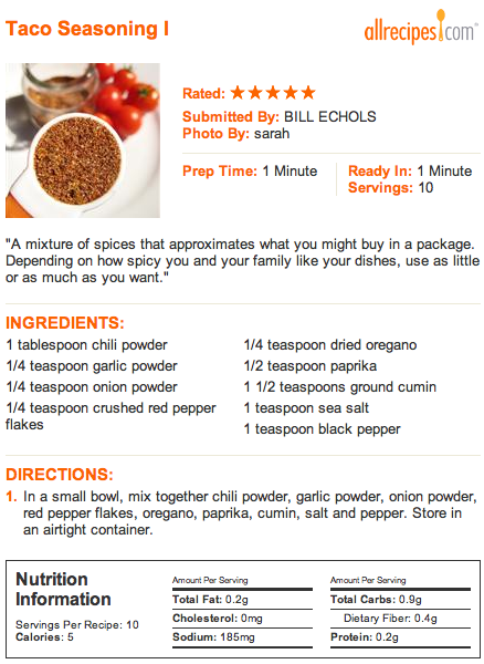 Taco Seasoning I